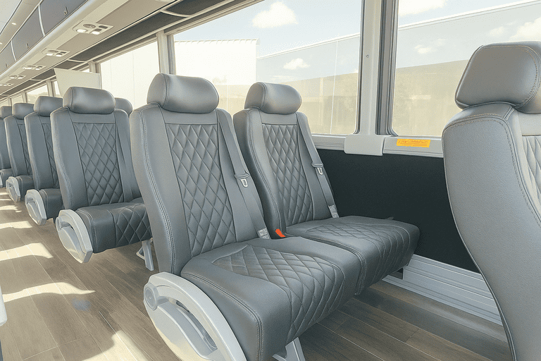 interior of Schenectady Coach Bus Service charter bus