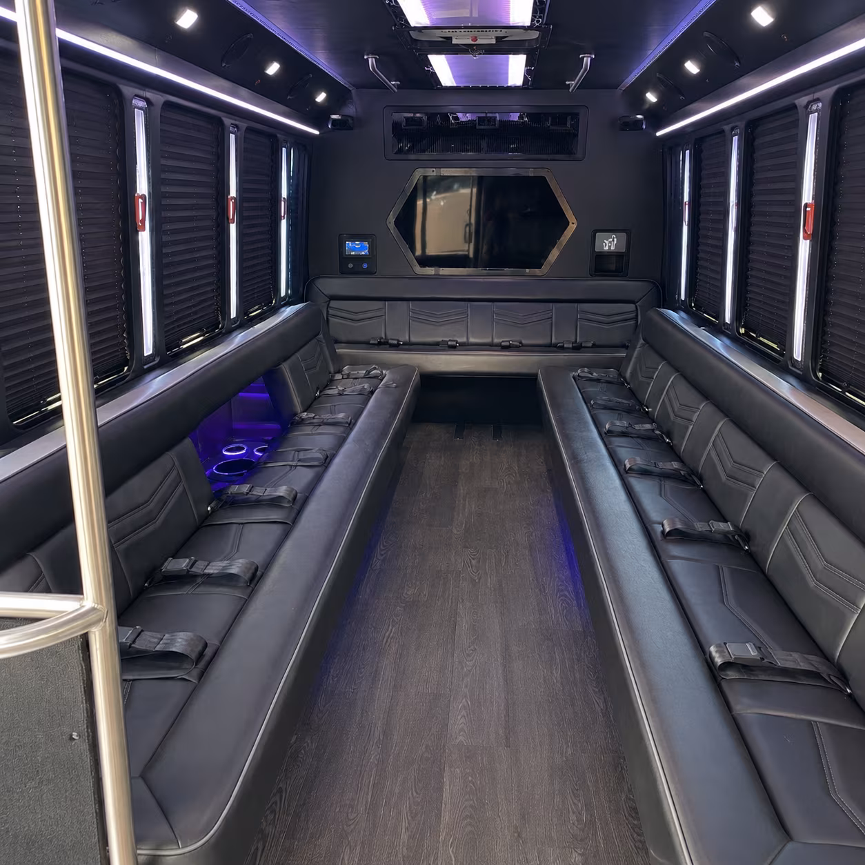 schenectady 18 passenger party bus interior