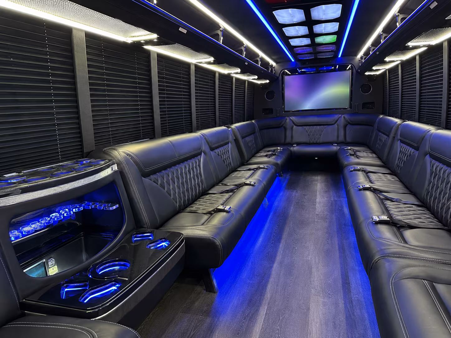 schenectady 20 passenger party bus inside