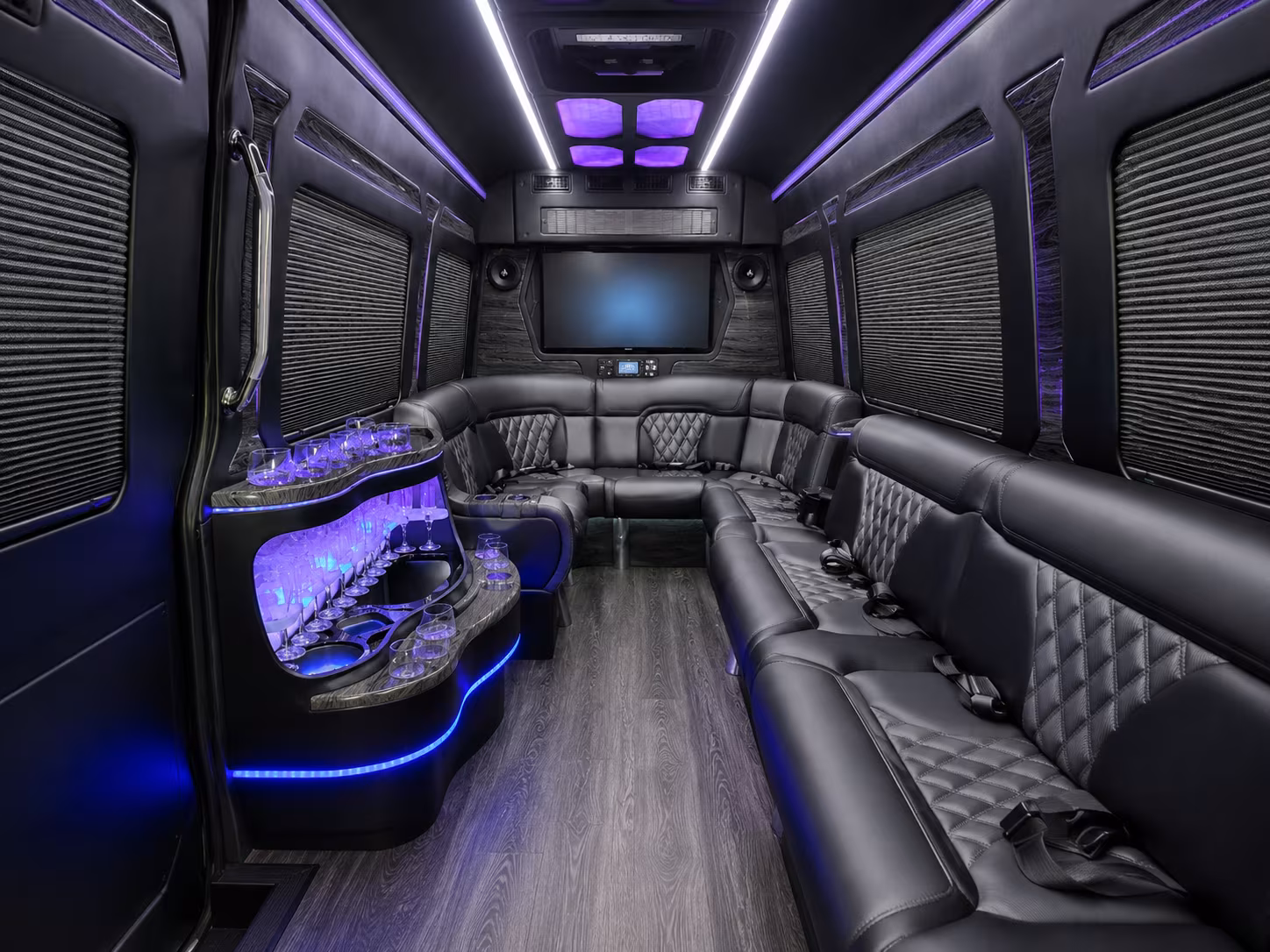 schenectady 20 passenger party bus interior