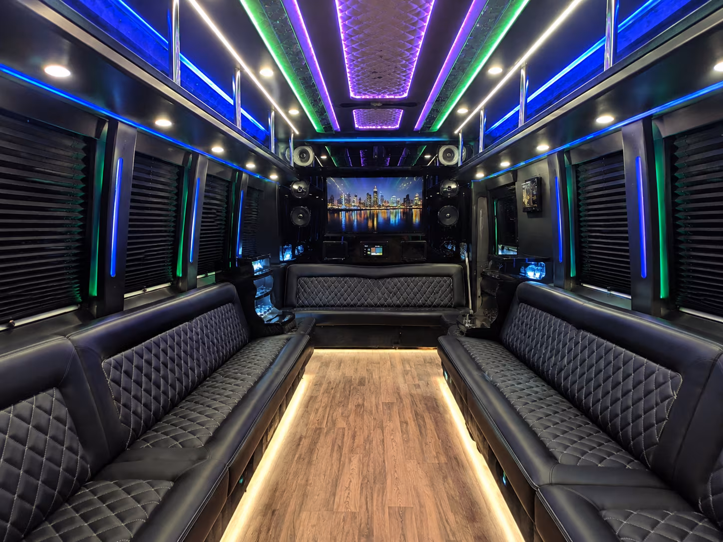 schenectady 25 passenger party bus interior