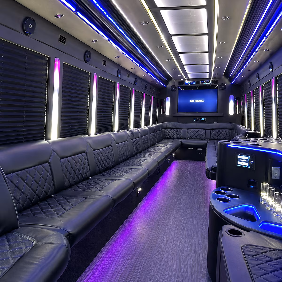 schenectady 30 passenger party bus inside