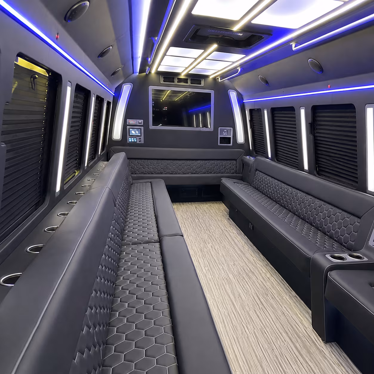 schenectady 40 passenger party bus inside