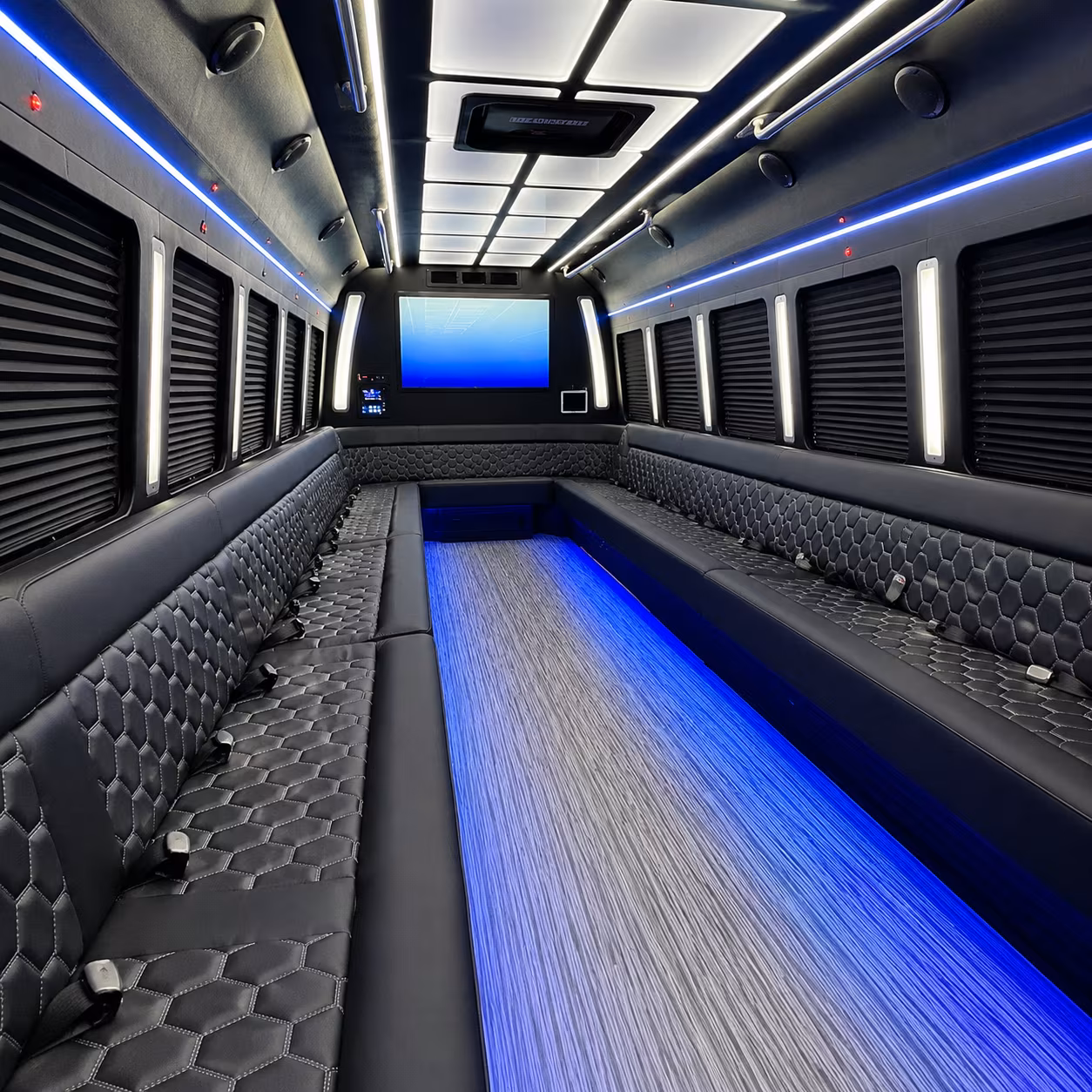 schenectady 50 passenger party bus inside