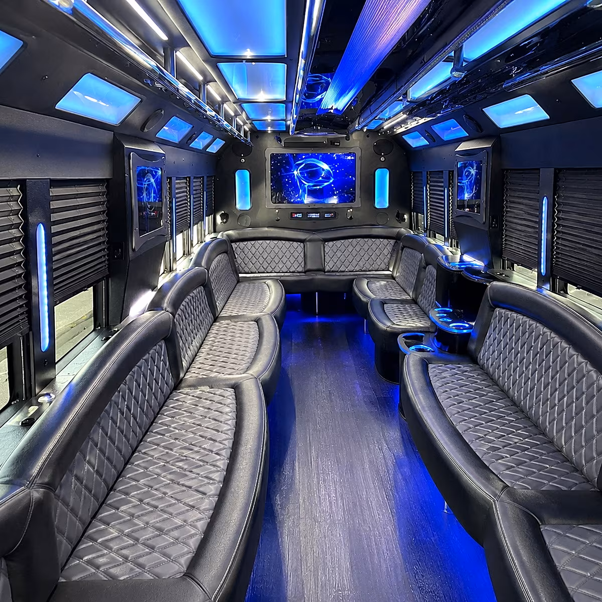 schenectady 50 passenger party bus interior