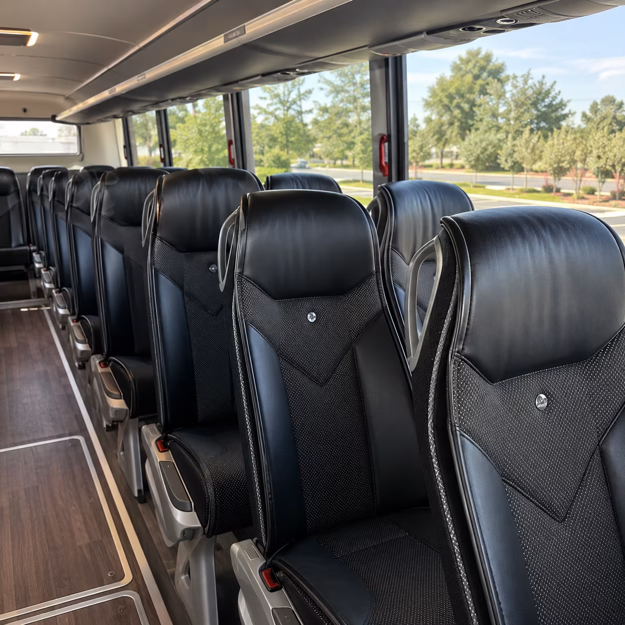 schenectady 56 passenger charter bus inside